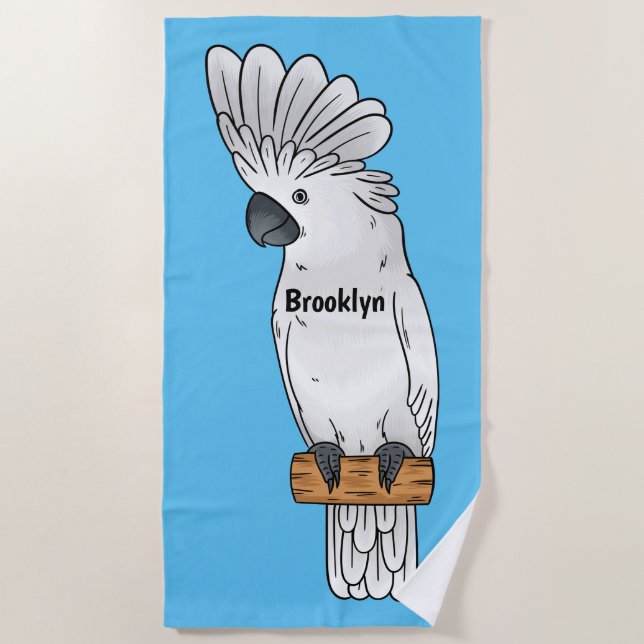 Serviette De Plage Illustration d'un oiseau de cobaye-parapluie (Devant)