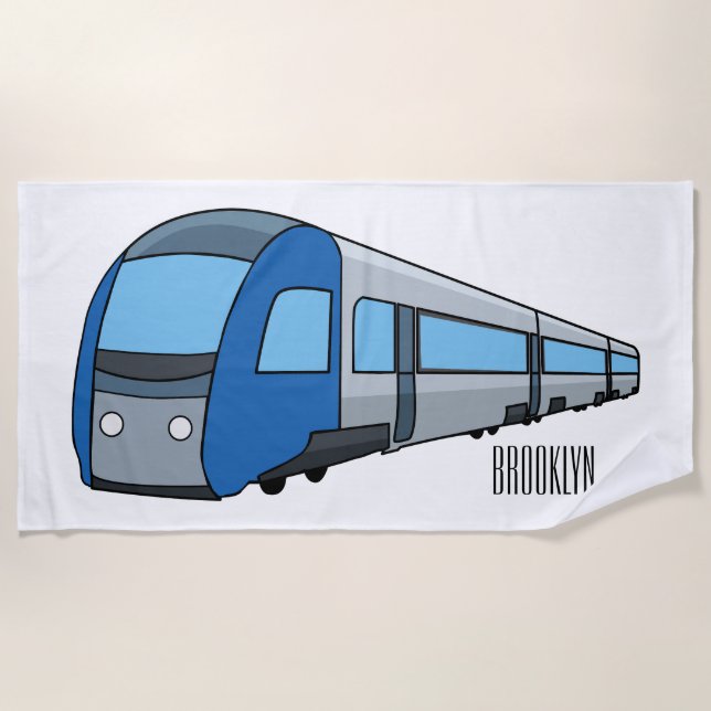 Serviette De Plage Illustration d'un train électrique (Devant)