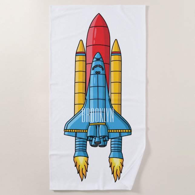 Serviette De Plage Illustration d'un vaisseau de fusées (Devant)
