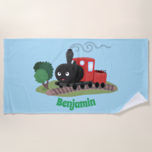 Serviette De Plage Illustration d'une locomotive à vapeur mûre
