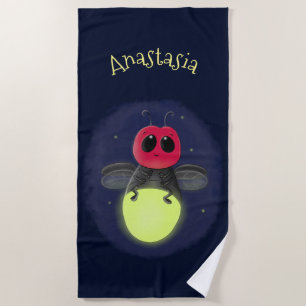 Serviette De Plage Illustration d'une luciole à éclair mignon