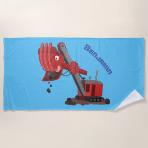 Serviette De Plage Illustration d'une pelle à vapeur rouge mou