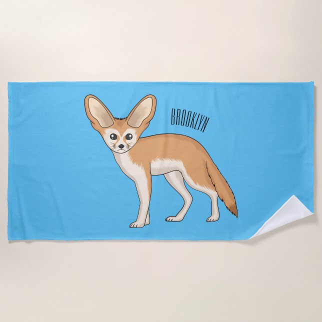 Serviette De Plage Illustration Fennec fox (Devant)