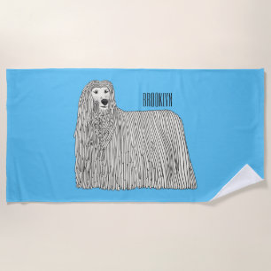 Serviette De Plage Illustration Komondor pour chien