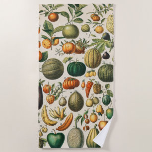 Serviette De Plage Illustration scientifique végétale des fruits