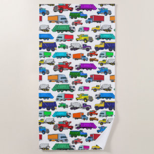 Serviette De Plage Illustrations de camionnette de style dessin animé