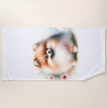 Image d'aquarelle mignonne Pomeranian