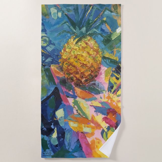 Serviette De Plage  Imagen de mi obra Piña (Devant)