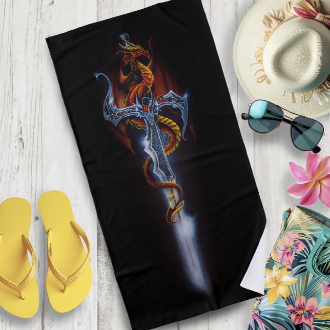 Serviette De Plage Imaginaire d'épée du Dragon rouge (Créateur téléchargé)