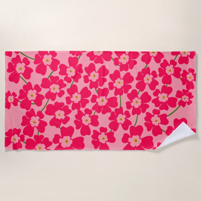 Serviette De Plage Imaginaire rose magenta puissance (Devant)