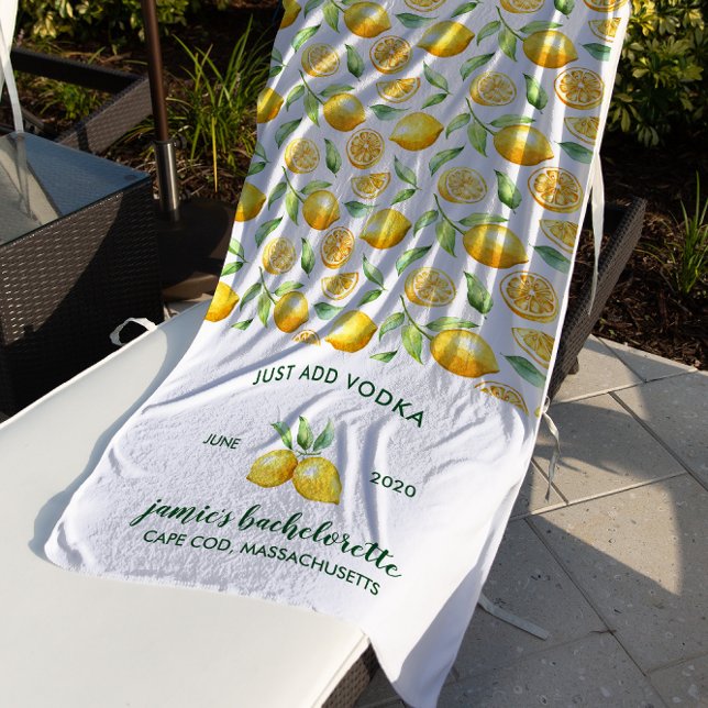 Serviette De Plage Impression Citron | Week-end de célibataire Citron (Créateur téléchargé)