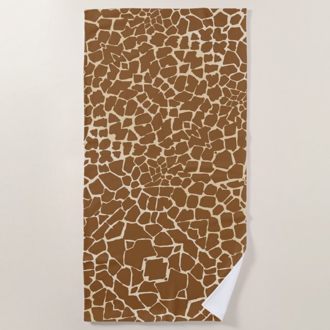 Serviette De Plage Impression de motif de fourrure de girafe  (Devant)