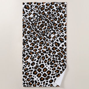 Serviette De Plage Impression de motif de fourrure de grand félin léo