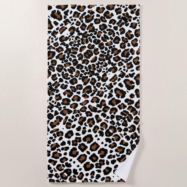 Serviette De Plage Impression de motif de fourrure de grand félin léo (Devant)