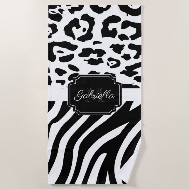 Serviette De Plage Impression Lepard / Impression Zebra (Devant)