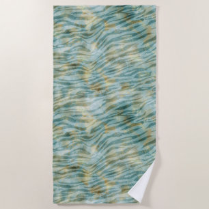 Serviette De Plage Impression turquoise Gold Zebra