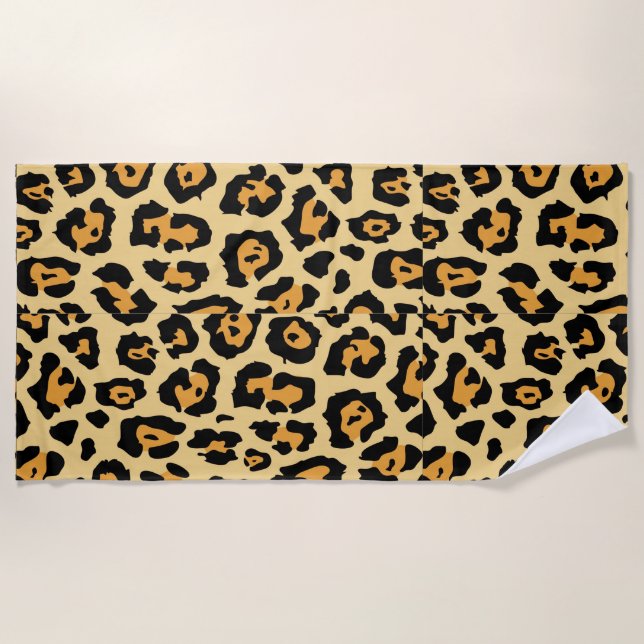 Serviette De Plage Imprimé animalier léopard (Devant)