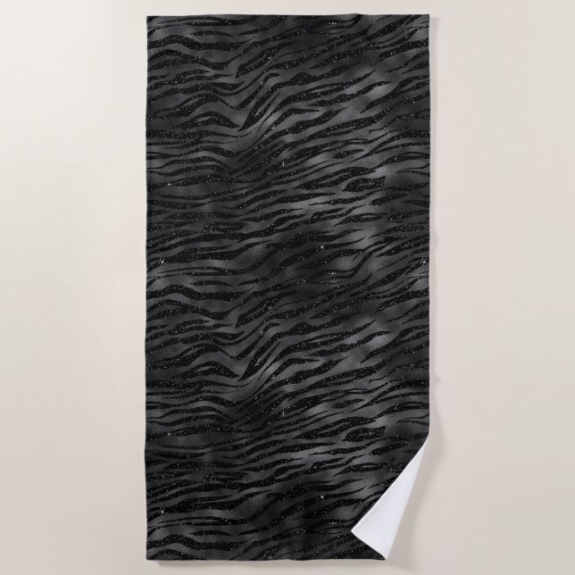 Serviette De Plage Imprimer Zebra noir (Devant)