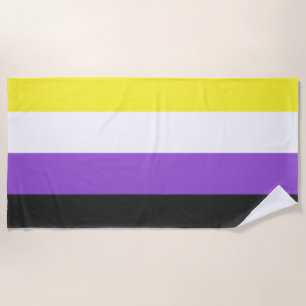 Serviette De Plage Indicateur Enby (Pride non binaire)