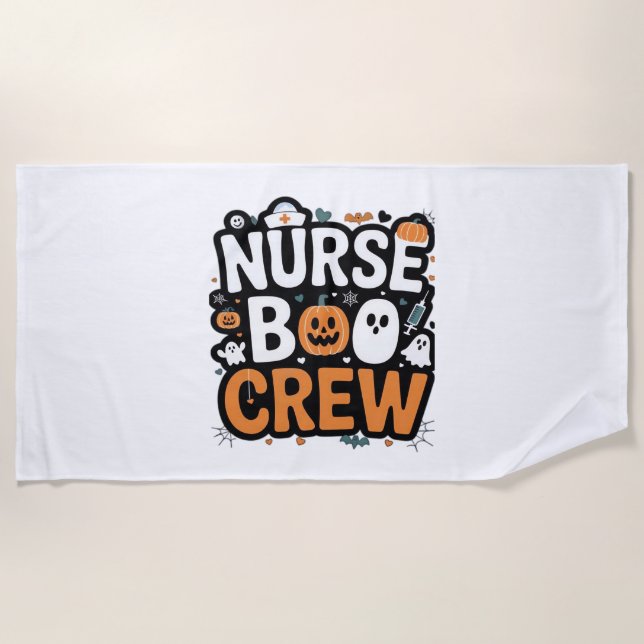 Serviette De Plage Infirmière Boo Crew Halloween Halloween Healthcare (Devant)