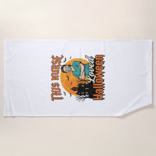 Serviette De Plage Infirmière d'Halloween Aimait Halloween Vintage Ép