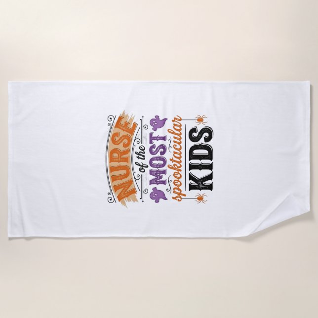 Serviette De Plage Infirmière d'Halloween Spooktacular Enfants Design (Devant)