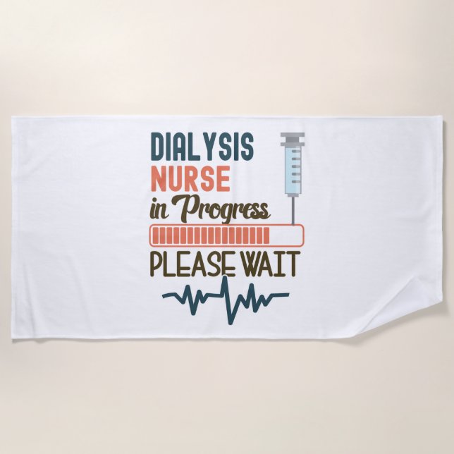 Serviette De Plage Infirmière Dialyse Drôle Infirmière Dialyse Cadeau (Devant)