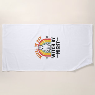 Serviette De Plage Infirmière le jour sorcière la nuit vintage fantôm