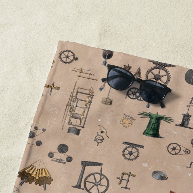 Serviette De Plage Ingénierie mécanique scientifique antique (En situation)