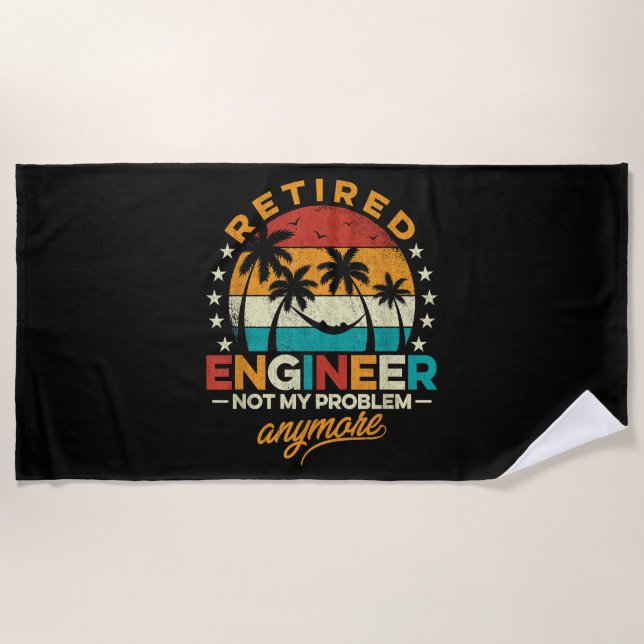 Serviette De Plage Ingénieur retraité, plus mon problème (Devant)