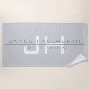 Serviette De Plage Initiales monogrammes modernes (ou autre texte) Gr