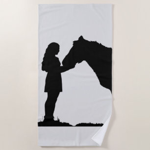 Serviette De Plage Inspirational Horse & Girl Silhouette Art
