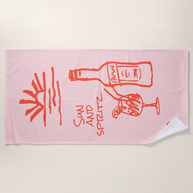 Serviette De Plage Invitation de Bachelorette Sun et Spritz (Devant)