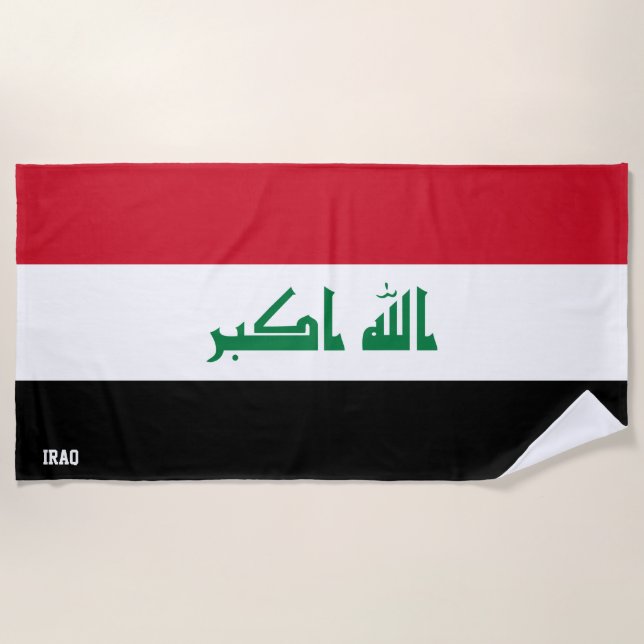Serviette De Plage Irak Drapeau splendide patriotique (Devant)