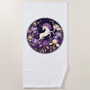 Serviette De Plage Iris de licorne violette Unicorns Iris