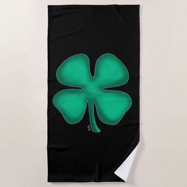 Serviette de plage irlandaise noire (Devant)