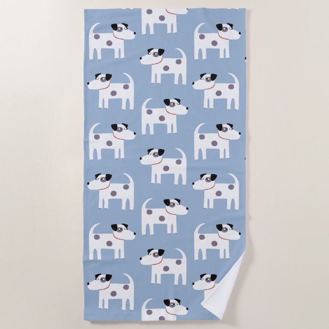 Serviette De Plage Jack Russell Parson Terrier Chien Motif (Devant)