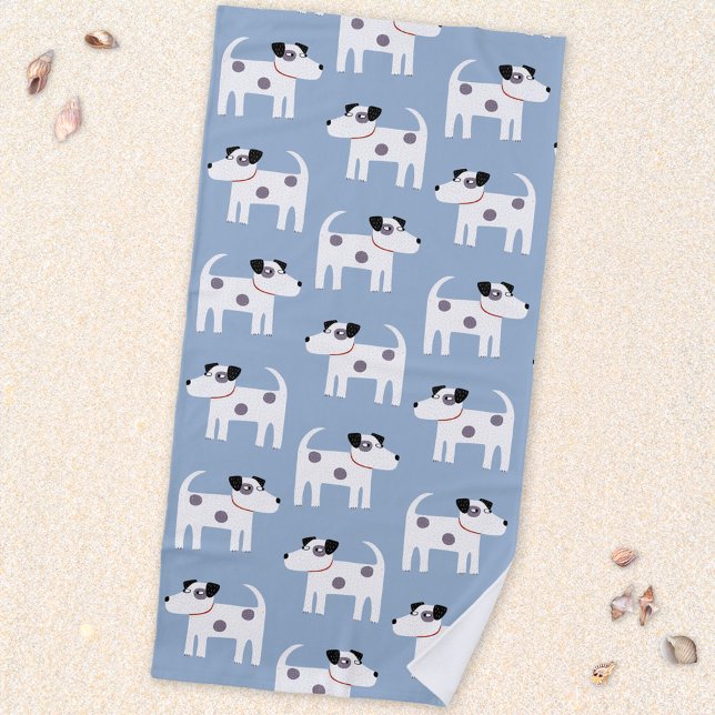 Serviette De Plage Jack Russell Parson Terrier Chien Motif (Parson Jack Russell Terrier dog fun animal art beach towel)