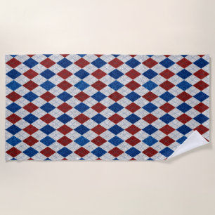 Serviette De Plage Jacquard rouge, blanc, bleu 4 juillet Parties scin