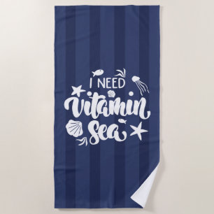 Serviette De Plage J'ai besoin de mer vitaminée