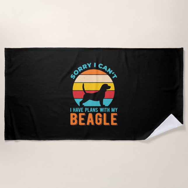 Serviette De Plage J'Ai Des Plans Avec Mon Beagle (Devant)