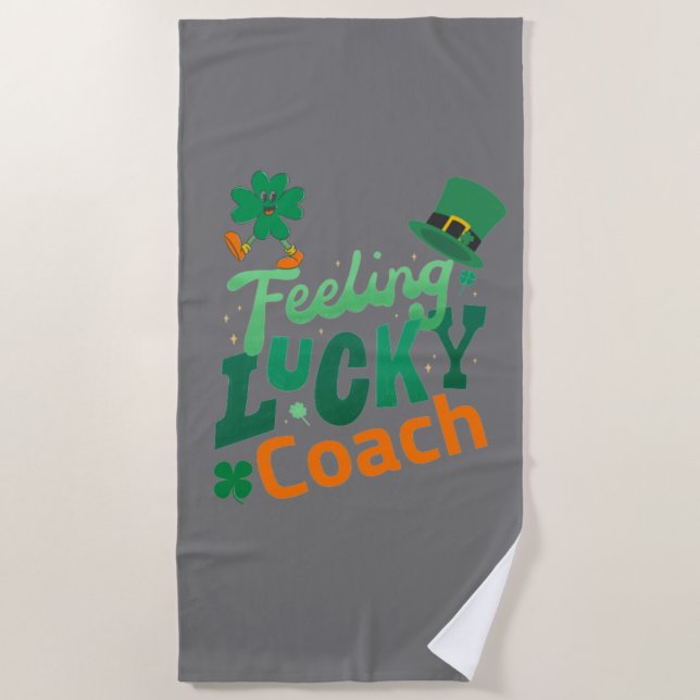 Serviette De Plage J'ai eu de la chance d'être l'entraîneur de la fêt (Devant)