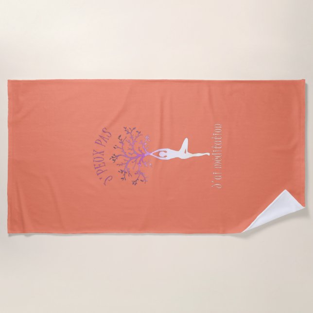 Serviette De Plage j'ai méditation yoga mat (Devant)