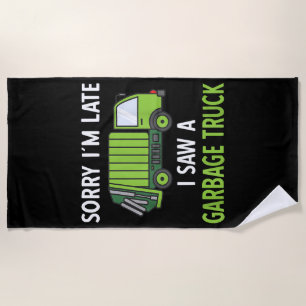 Serviette De Plage J'ai vu des ordures de camion costume de recyclage