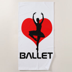 Serviette De Plage J'aime et adore le ballet génial unique