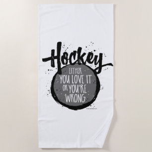 Serviette De Plage J'aime le hockey