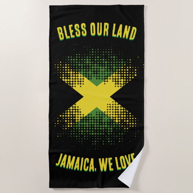 SERVIETTE DE PLAGE JAMAÏQUE NOUS AIMONS  (Devant)