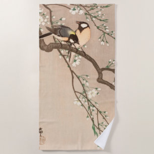 Serviette De Plage Japonais Asiatique Koson Bird Chickadee Songbird