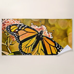 Serviette De Plage Jardin artistique papillon monarque