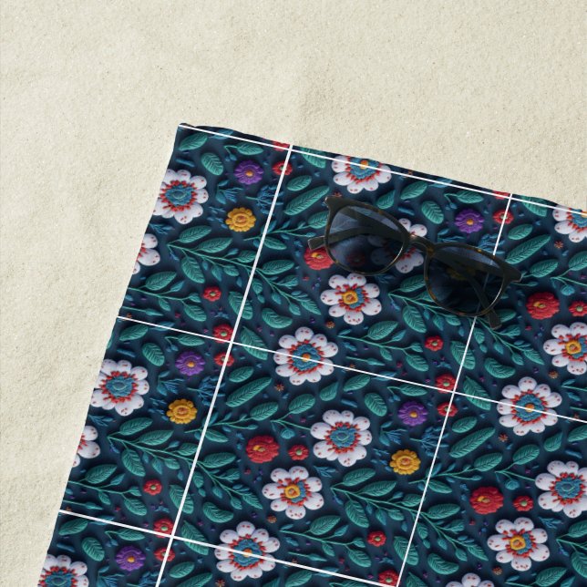 Serviette De Plage Jardin fleur sauvage (En situation)